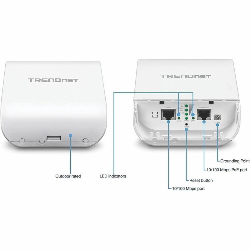TRENDnet 10dBi Wireless N300 Outdoor PoE Access Point; TEW-740APBO; Point-to-Point (2.4 GHz); Multiple SSID; AP; WDS; Client Bridge; WISP; IPX6 Rated Housing; Built-in 10 dBi Directional Antenna - Thumbnail 5