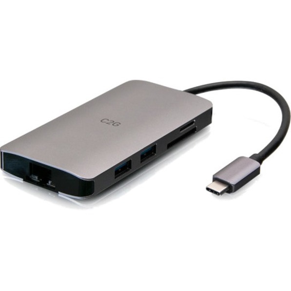 C2G USB C Dock with HDMI, USB, Ethernet, SD, USB C & Power up to 100W - Thumbnail 3