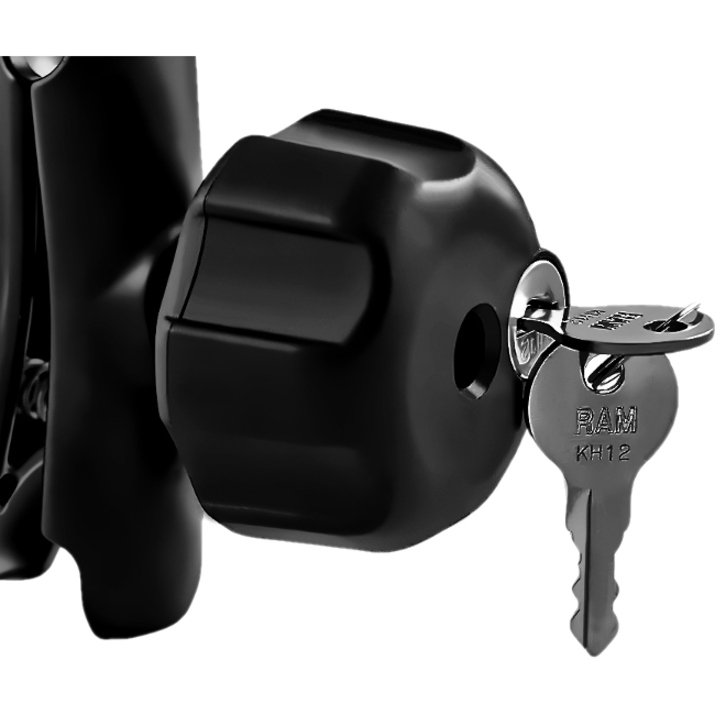 RAM Mounts Key Lock Knob With Brass Insert For B Size Socket Arms - Thumbnail 3