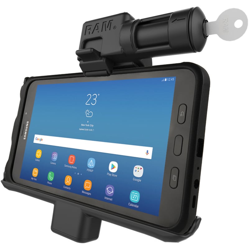 RAM Mounts Key-Locking Powered Cradle for Samsung Galaxy Tab Active2 - Thumbnail 2