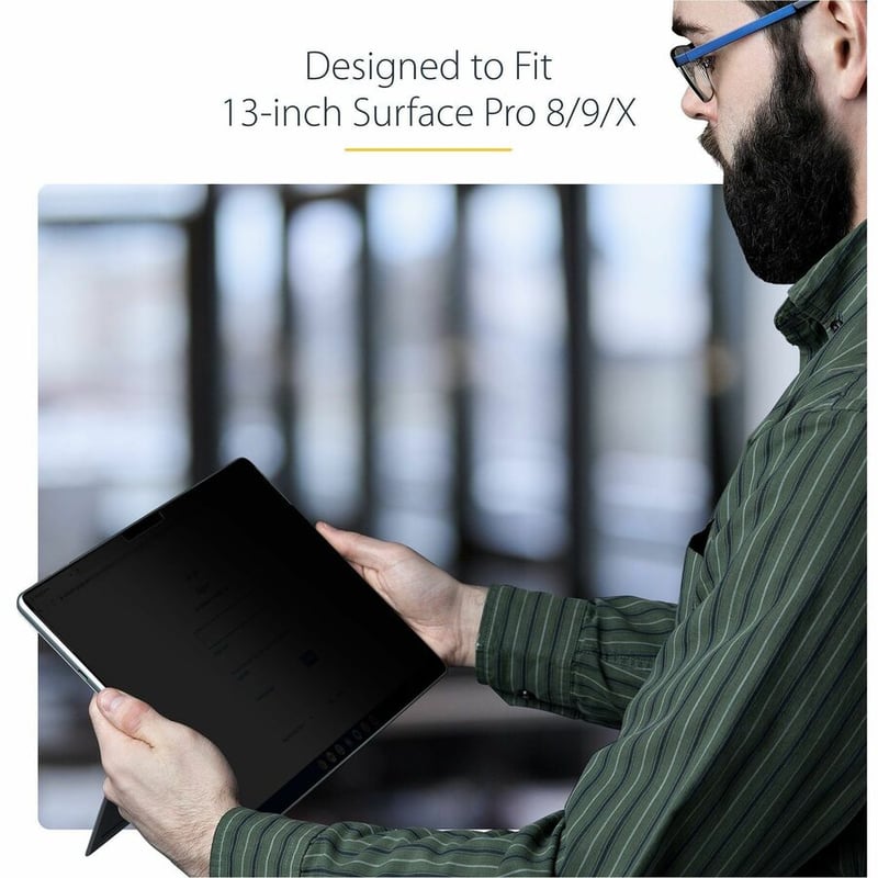 StarTech.com 4-Way Privacy Screen For 13-inch Surface Pro 8/9/X Laptop, For Portrait/Landscape, Touch-Enabled, +/- 30 Deg. View, Matte - Thumbnail 3