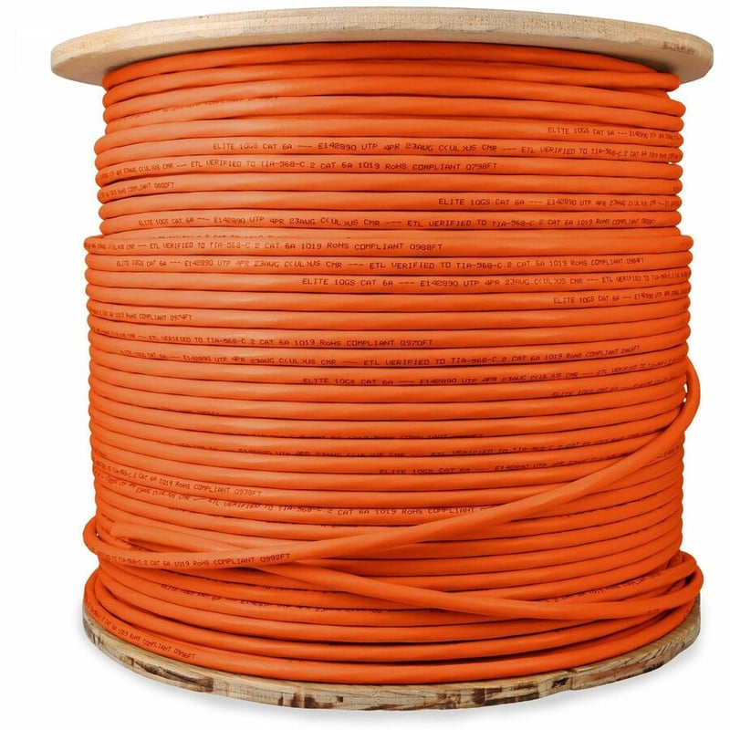 AddOn 1000ft Non-Terminated Orange Cat6A UTP PVC Copper Patch Cable - Thumbnail 3