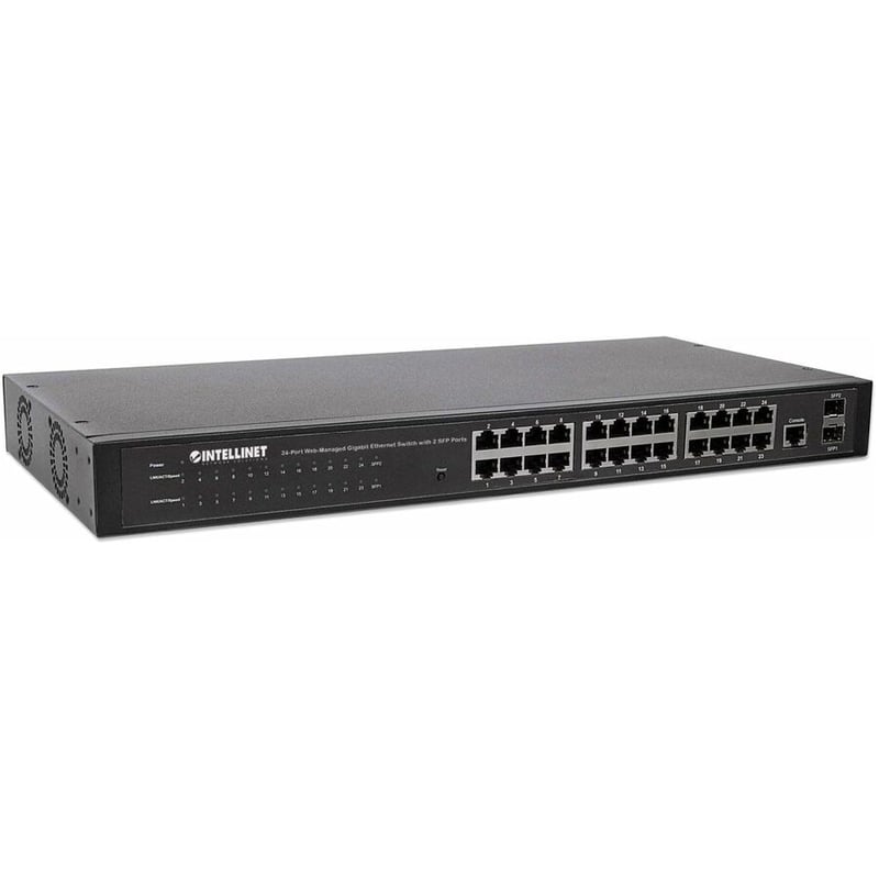 INTELLINET 24-PORT WEB-MANAGED GIGABIT ETHERNET SWITCH WITH 2 SFP PORTS - Thumbnail 3