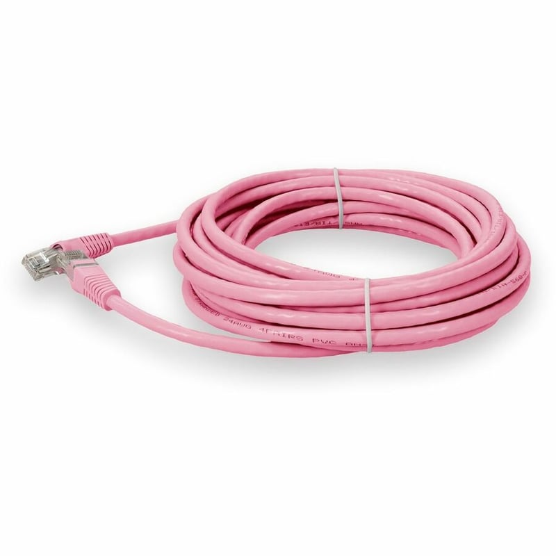 AddOn 15ft Pink CAT 6A PVC Ethernet Cable Snagless Bubble Boot RJ-45 M/M - Thumbnail 2