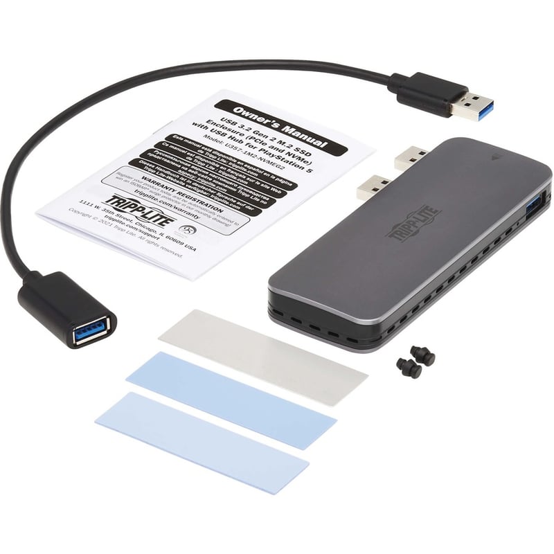 Eaton Tripp Lite Series M.2 SSD Enclosure for PlayStation 5 - USB 3.2 Gen 2, PCIe and NVMe, Aluminum Housing - Thumbnail 2