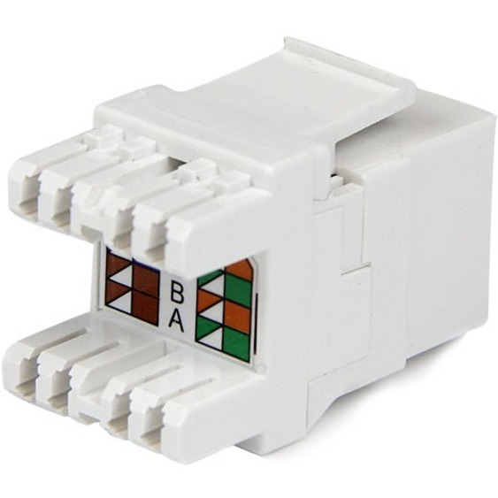 StarTech.com 180 Cat 6 Keystone Jack - RJ45 Ethernet Cat6 Wall Jack White - 110 Type - Thumbnail 2