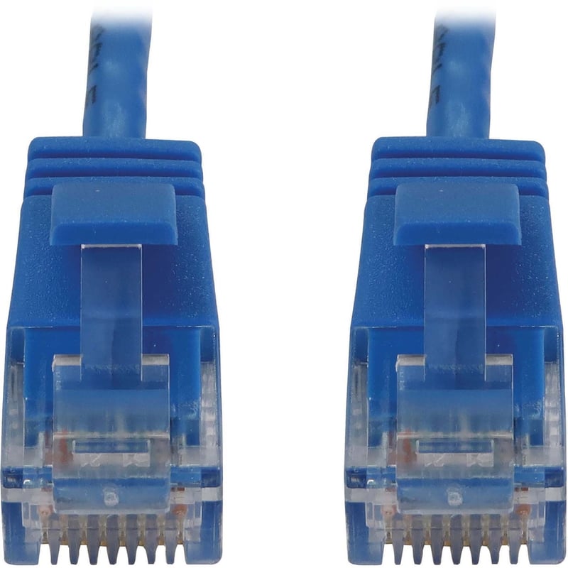 Eaton Tripp Lite Series Cat6a 10G Snagless Molded Slim UTP Ethernet Cable (RJ45 M/M), PoE, Blue, 6 in. (15 cm) - Thumbnail 1