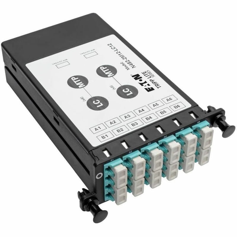 Tripp Lite by Eaton 40Gb to 10Gb Breakout Cassette - (x2) 12-Fiber OM4 MTP/MPO ( Male with Pins ) to (x12) LC - Thumbnail 1