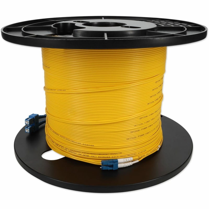 AddOn 97m SC to LC Yellow OS2 Duplex OFNP (Plenum-Rated) SMF Fiber Patch Cable - Thumbnail 1