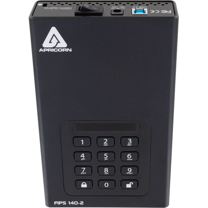 Apricorn Aegis Padlock DT FIPS ADT-3PL256F-18TB 18 TB Desktop Hard Drive - External - Black - TAA Compliant - Thumbnail 1