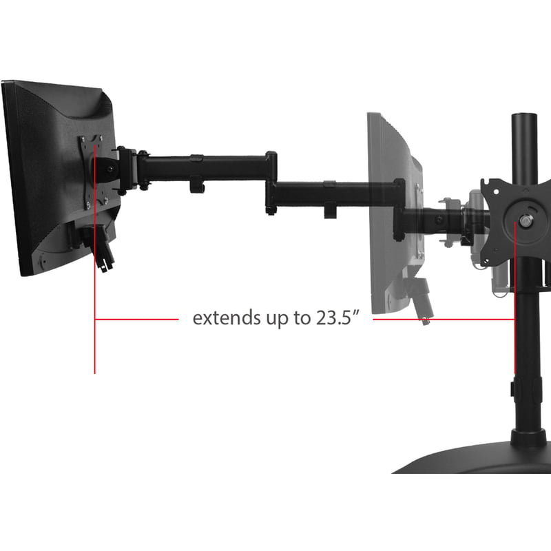 SIIG Articulated Freestanding Triple Monitor Desk Stand - 13"-27" - Thumbnail 2