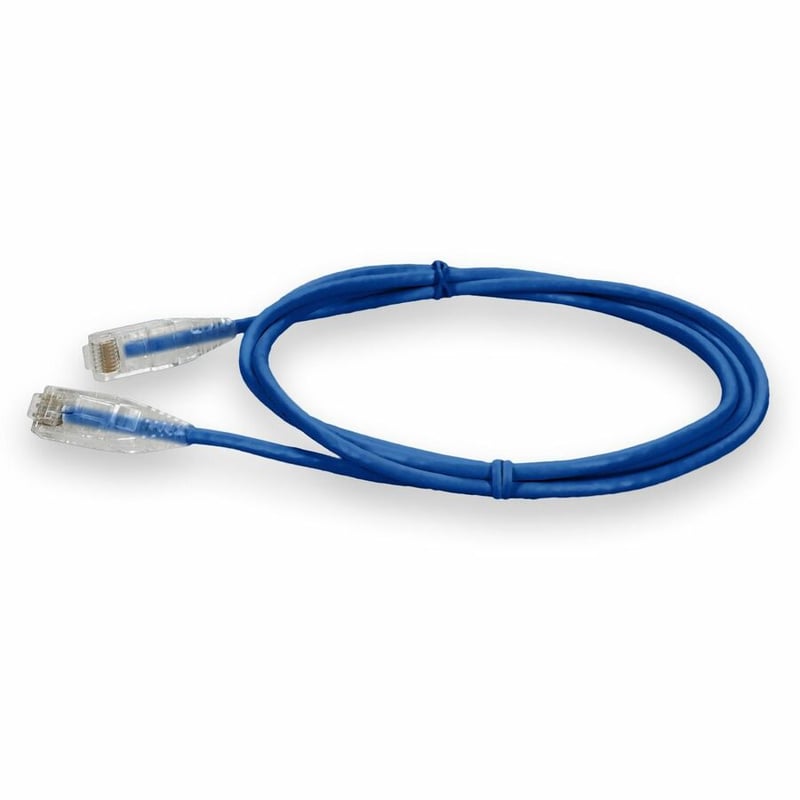 AddOn 3ft Blue CAT 6 Slim PVC Ethernet Cable Non-Booted RJ-45 M/M - Thumbnail 2