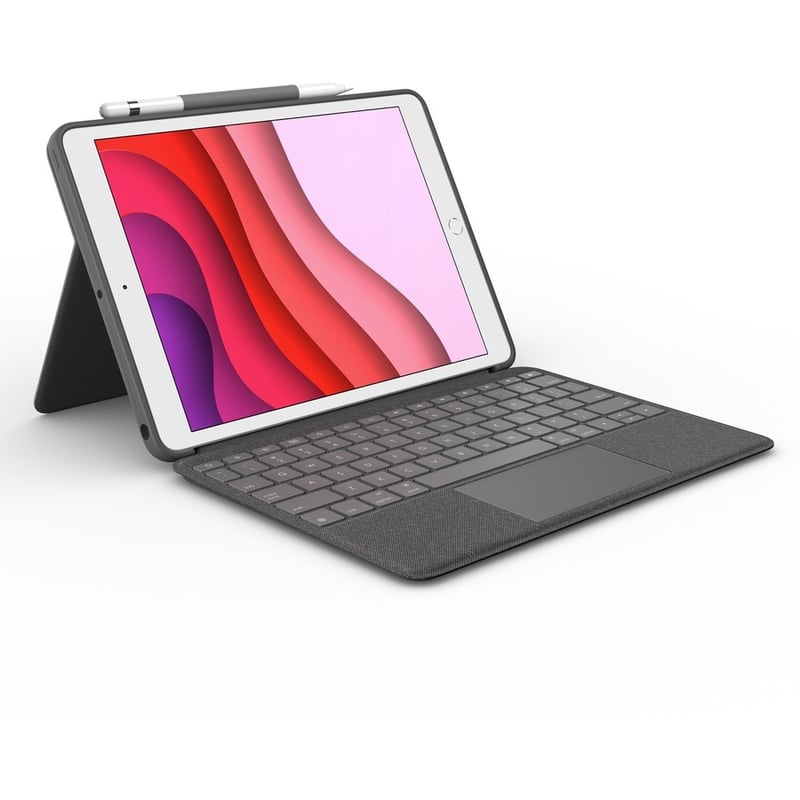 Logitech Combo Touch Keyboard/Cover Case iPad (7th Generation), iPad (9th Generation), iPad (8th Generation) Tablet - Graphite