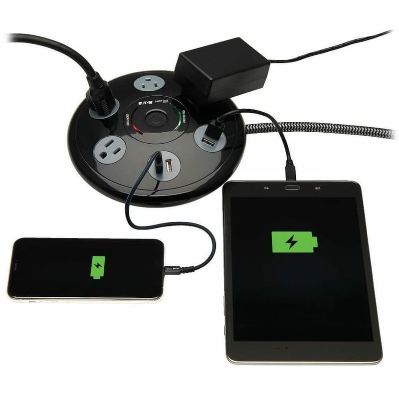 Tripp Lite by Eaton Conference Power Surge Protector - 4 NEMA 5-15R Outlets 4 USB-A Ports 6-ft. (1.83 m) Cord Black - Thumbnail 2