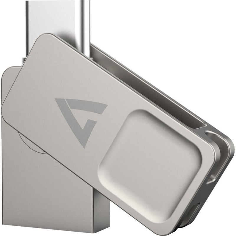 V7 VF3128GTCV7 USB-C Dual-Purpose Flash Drive USB3.2 - Type A 128GB - Thumbnail 3