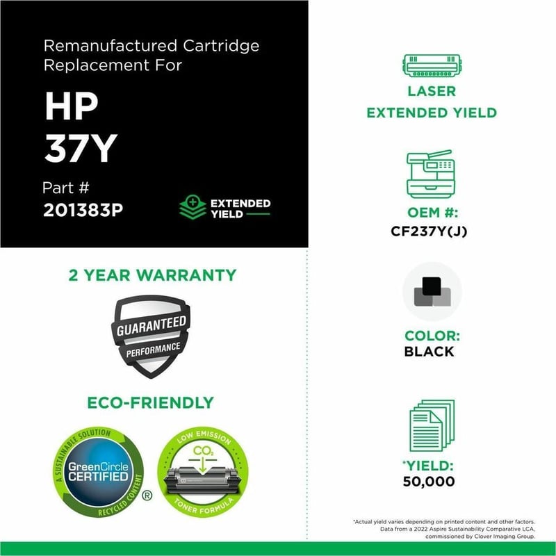Clover Imaging Remanufactured Extended Yield Toner Cartridge for HP CF237Y - Thumbnail 3