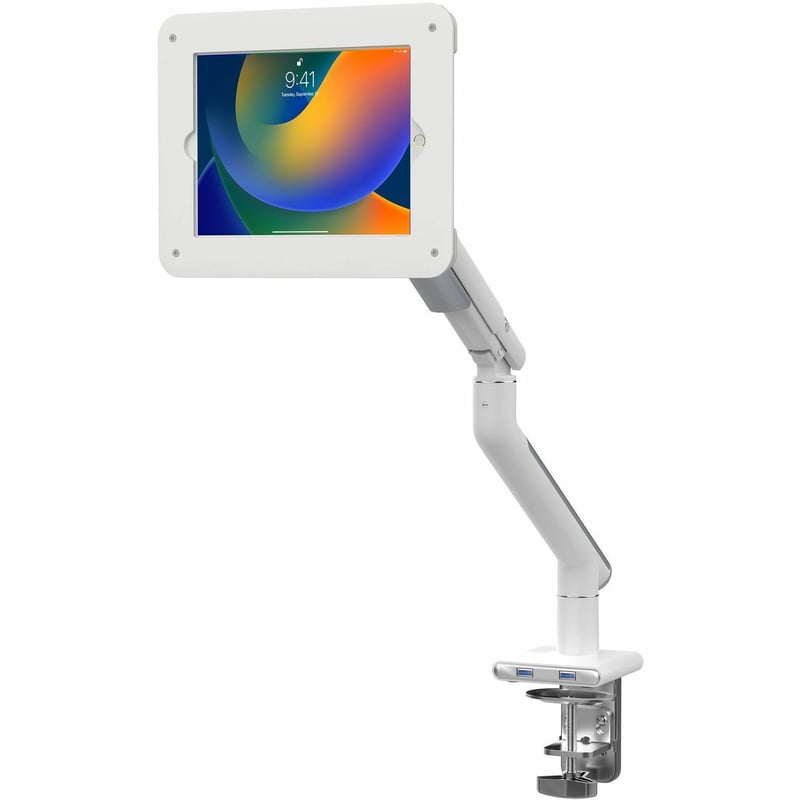 CTA Digital Security Slim Spring Arm w/ USB Ports for iPad 10.2 Series, iPad Air 3, and iPad Pro 10.5 (White) - Thumbnail 1