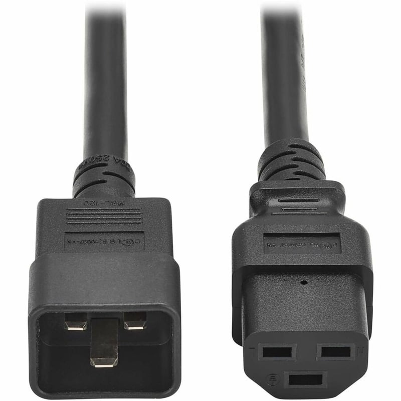 POWER CORD C20 C21 HEAVY-DUTY 20A 250V 12 AWG 2 FT. 0.6 M BLACK - Thumbnail 2