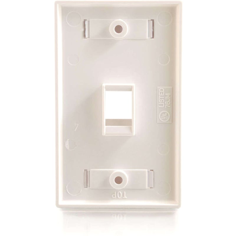 C2G 1-Port Single Gang Multimedia Keystone Wall Plate - White - Thumbnail 3
