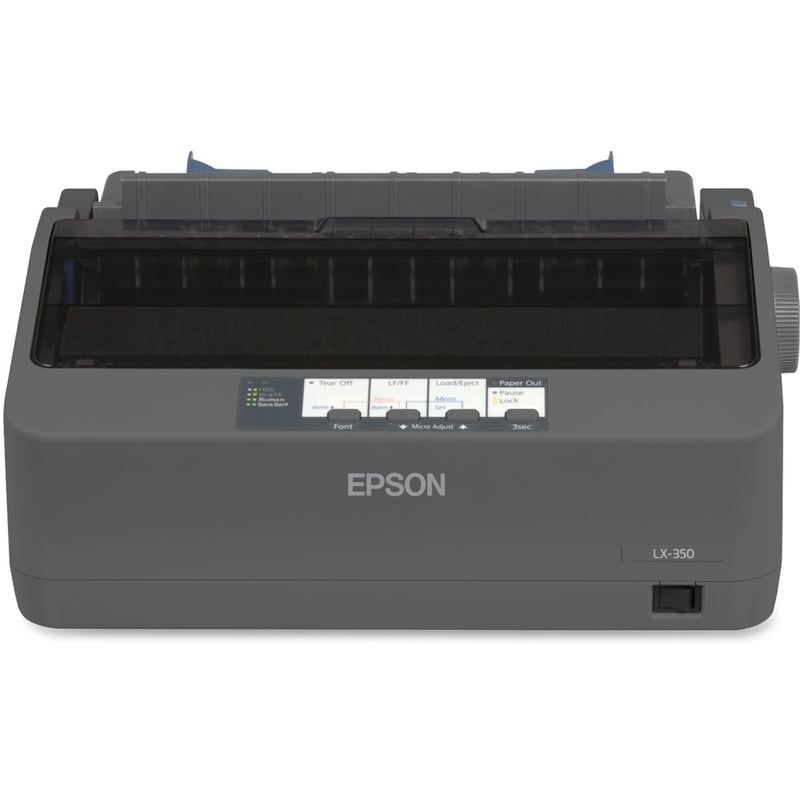 Epson LX-350 9-pin Dot Matrix Printer - Monochrome - Energy Star - Black - Thumbnail 1