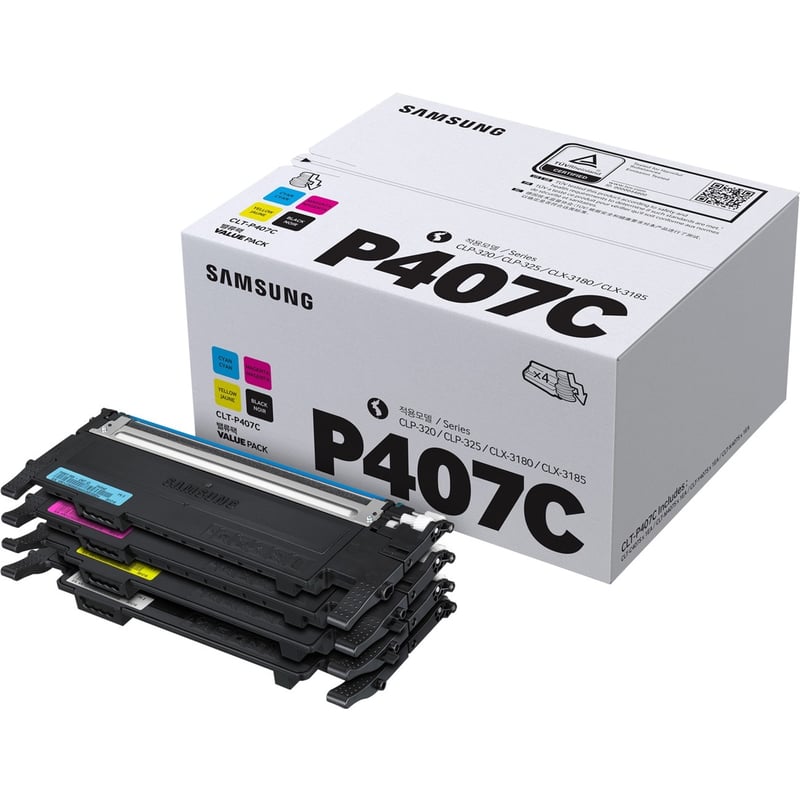 HP CLT-P407C Laser Toner Cartridge - Value Pack - CMYK - 4 / Pack - Thumbnail 1