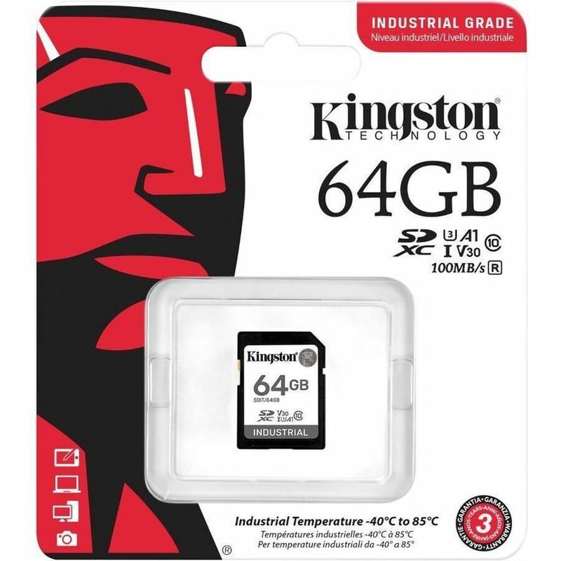 Kingston Industrial 64 GB Class 10/UHS-I (U3) V30 SDXC - Thumbnail 5