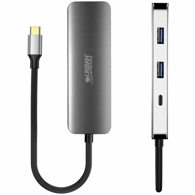 URBAN FACTORY 4-IN-1 USB-C HUB WITH 2 USB-A / 1 HDMI 4K AND 1 USB-C 100W PD PASS - Thumbnail 4