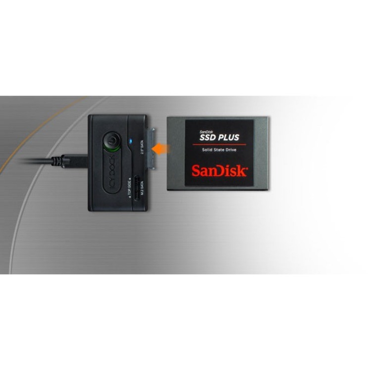 Icy Dock EZ-Adapter MB031U-1SMB Drive Enclosure SATA, M.2 - USB 3.2 (Gen 1) Type C Host Interface External - Black - Thumbnail 3