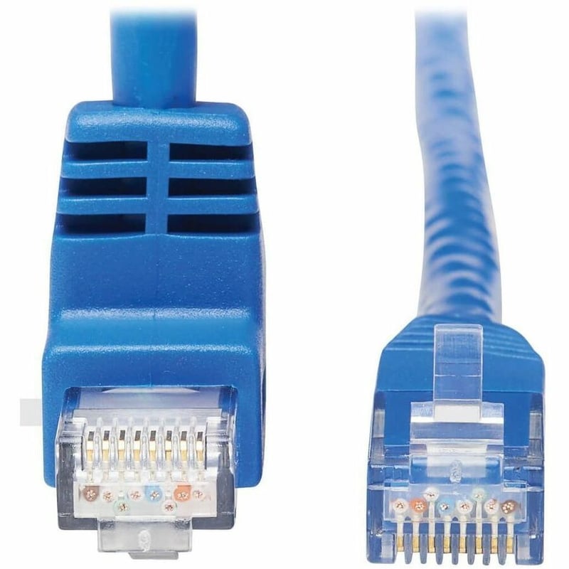 Tripp Lite by Eaton Up-Angle Cat6 Gigabit Molded UTP Ethernet Cable (RJ45 Right-Angle Up M to RJ45 M) Blue 15 ft. (4.57 m) - Thumbnail 3