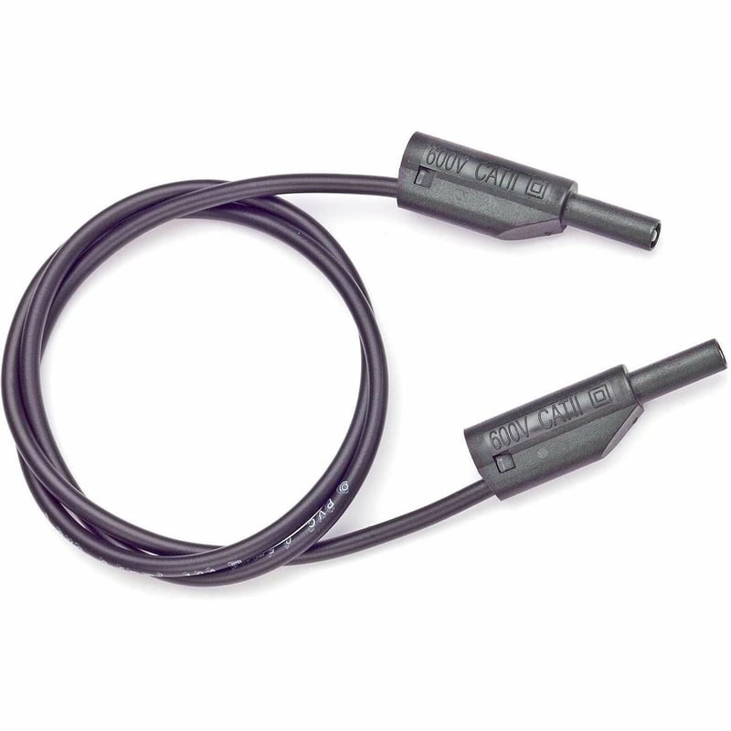 Pomona Stacking 2mm Safety Sheathed Patch Cords, Pvc, 20In (50Cm), (Black)