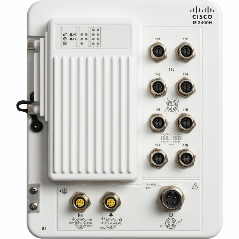 Cisco Catalyst IE3400 Heavy Duty w/ 8 GE M12 interfaces, IP67, Network Advantage - Thumbnail 3
