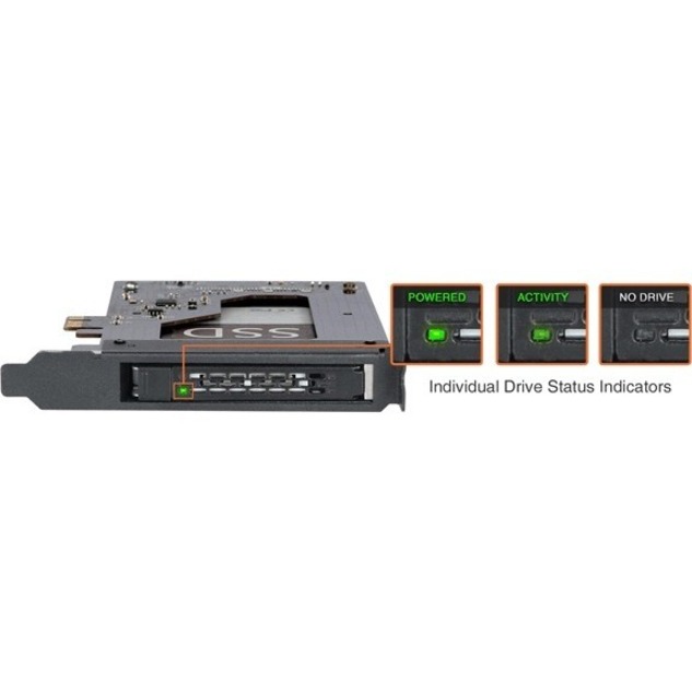Icy Dock ToughArmor MB839SP-B Drive Slot Adapter - PCI Express 2.0 x1 Host Interface Internal - Black