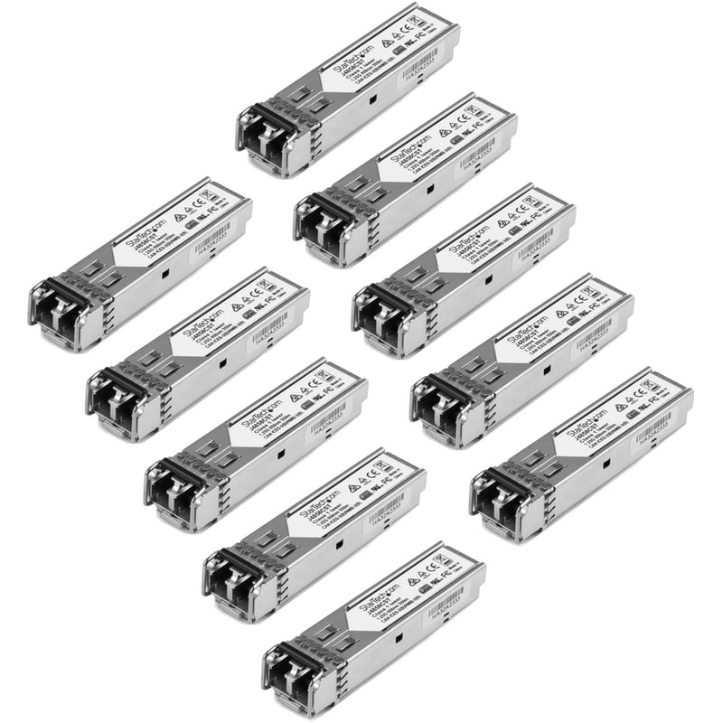 StarTech 10 pack HPE J4858C Compatible SFP Module - 1000BASE-SX - 1GE Gigabit Ethernet SFP 1GbE Multi Mode/MMF Fiber Transceiver 550m - Thumbnail 2