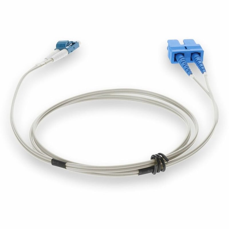 AddOn 10m SC to LC Gray OS2 Duplex OFNR (Riser-Rated) SMF Fiber Patch Cable - Thumbnail 4