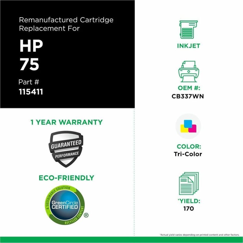 Clover Imaging Remanufactured Tri-Color Ink Cartridge for HP 75 (CB337WN) - Thumbnail 3