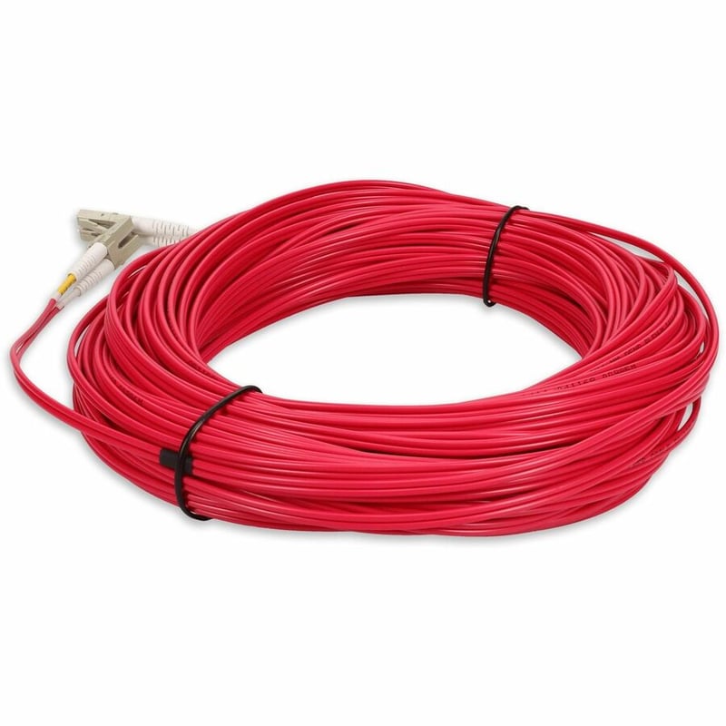 AddOn 15m LC to LC Red OM3 Duplex OFNP (Plenum-Rated) Fiber Patch Cable - Thumbnail 3