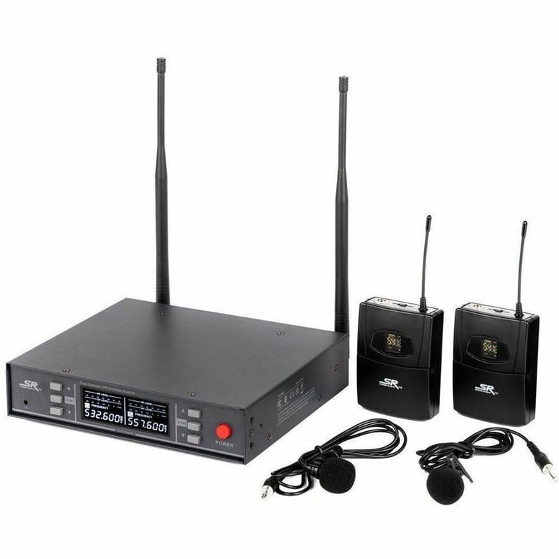 STAGE RIGHT BY MONOPRICE 200-CHANNEL UHF DUAL LAVALIER WIRELESS MICROPHONES SYST - Thumbnail 1