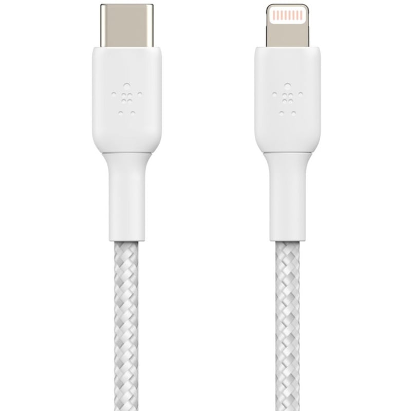 Belkin BoostCharge Braided USB-C to Lightning Cable (1 meter / 3.3 foot, White) - Thumbnail 4