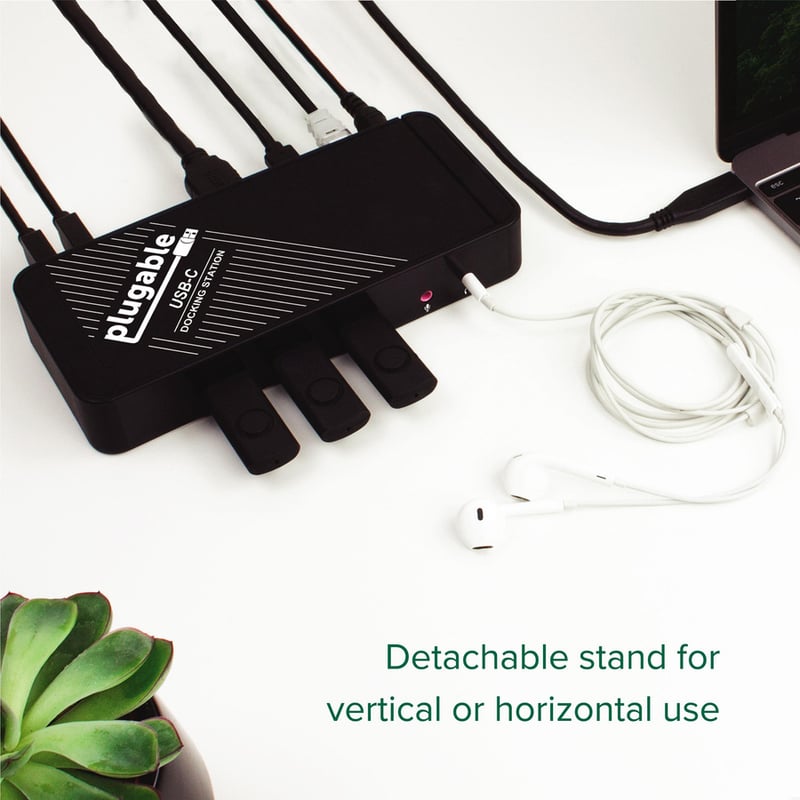Plugable USB C Docking Station with Charging, Compatible with Thunderbolt 3 and USB-C MacBooks and Specific Windows, Chromebook, Linux Systems - Thumbnail 4