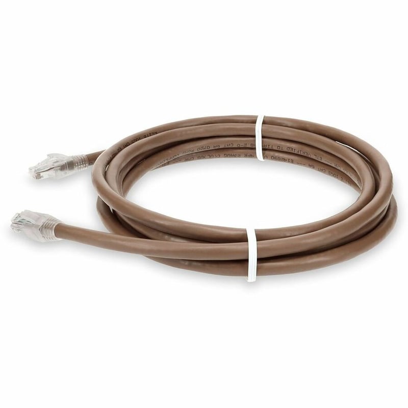 AddOn 1ft Brown CAT 6A PVC Ethernet Cable Snagless Bubble Boot RJ-45 M/M - Thumbnail 2