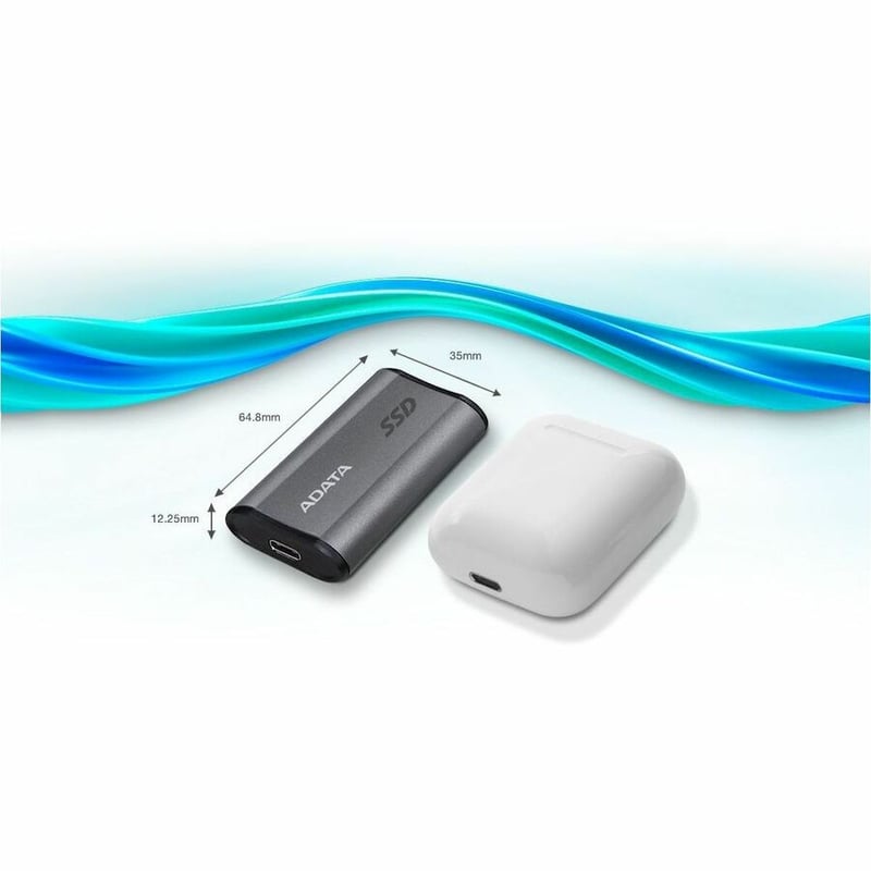 Adata SE800 AELI-SE880-500GCGY 500 GB Portable Rugged Solid State Drive - External - Titanium Gray - Thumbnail 3