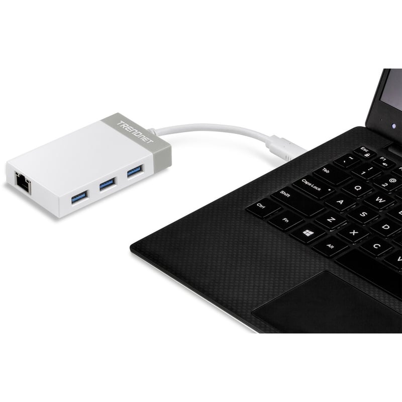 TRENDnet USB-C to Ethernet Gigabit Adapter, TUC-ETGH3, USB-C Hub with RJ-45 Gigabit, Windows and Mac Compatible, 3 x USB 3.0 Ports, 1 x Gigabit Ethernet Port, Compatible with USB 2.0 and USB 1.1 - Thumbnail 2