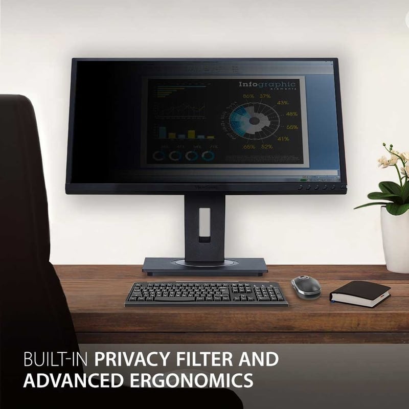 ViewSonic VG2448-PF 24 Inch IPS 1080p Ergonomic Monitor with Built-In Privacy Filter HDMI DisplayPort USB and 40 Degree Tilt - Thumbnail 2