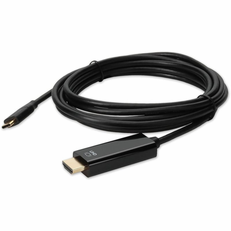AddOn 6ft USB-C Male to HDMI (4K) Male Black Cable - Thumbnail 1