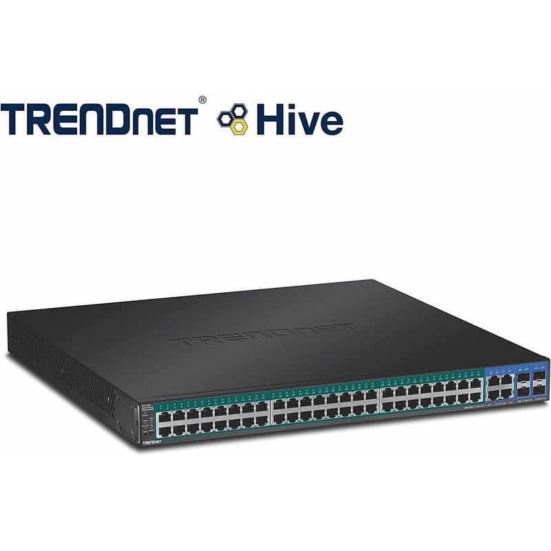 TRENDnet 52-Port Gigabit Web Smart PoE+ Switch, 48 Gigabit PoE+ Ports, 4 Shared Gigabit Ports (RJ-45 Or SFP), 370W PoE Power Budget, 104Gbps Switching Capacity, Lifetime Protection, Black, TPE-5240WS - Thumbnail 5