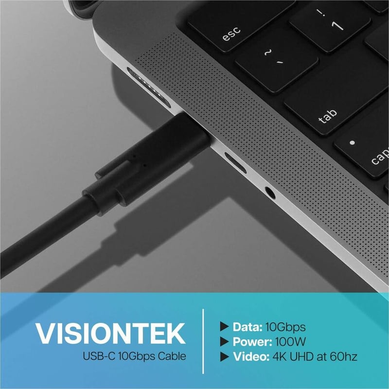VisionTek USB-C 100W 2 Meter Charging Cable (M/M) - Thumbnail 2