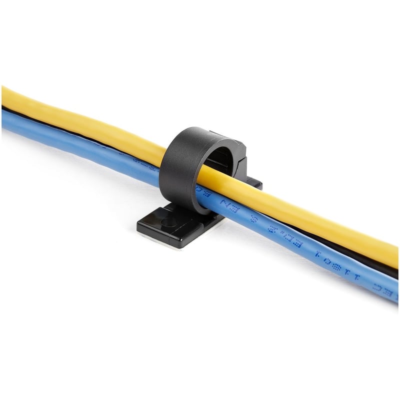 StarTech.com 100 Self Adhesive Cable Management Clips - Ethernet/Network Cable/Office Desk Cord Organizer - Sticky Wire Holder/Clamp Black - Thumbnail 5