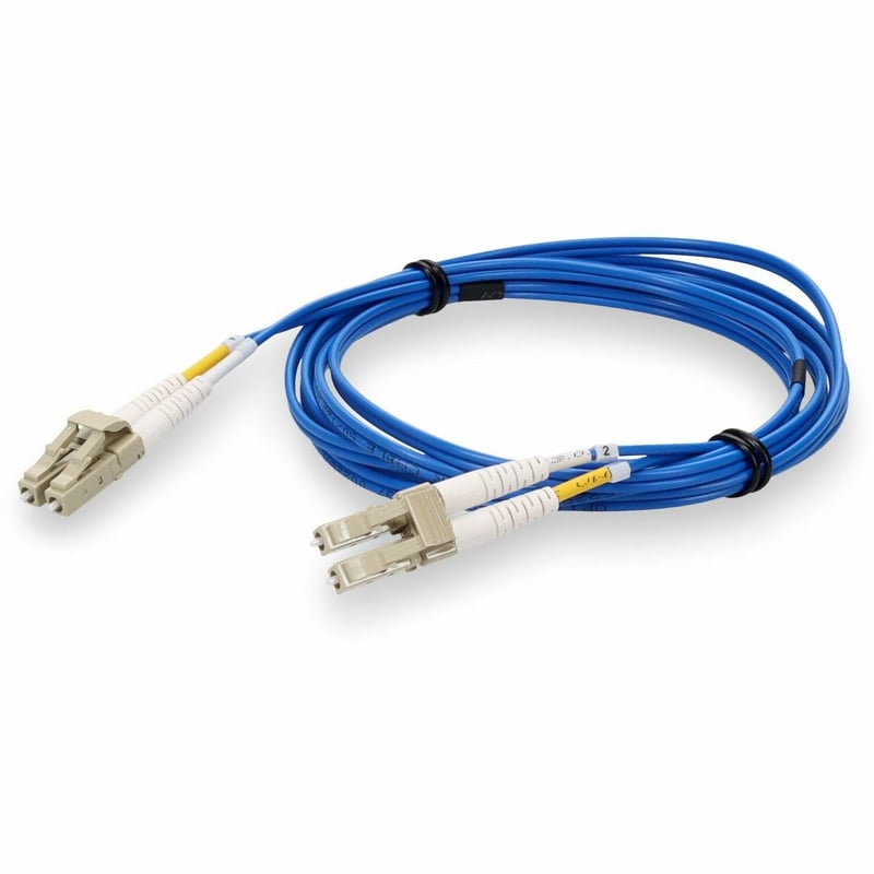AddOn 1m LC to LC Blue OM4 Duplex OFNR (Riser-Rated) Fiber Patch Cable - Thumbnail 1