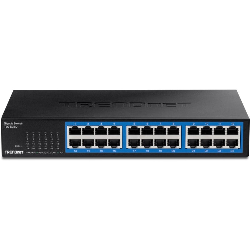 TRENDnet 24-Port Gigabit Switch, TEG-S25, 24 x Gigabit RJ-45 Ports, 48Gbps Switching Capacity, Fanless Design, Metal Enclosure, Internal Power Supply, Lifetime Protection, Black - Thumbnail 2