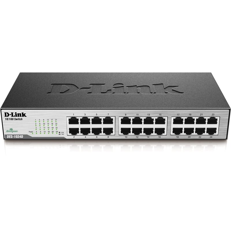D-Link DES-1024D 24-Port 10/100 Unmanaged Metal Desktop or Rackmount Switch - Thumbnail 2